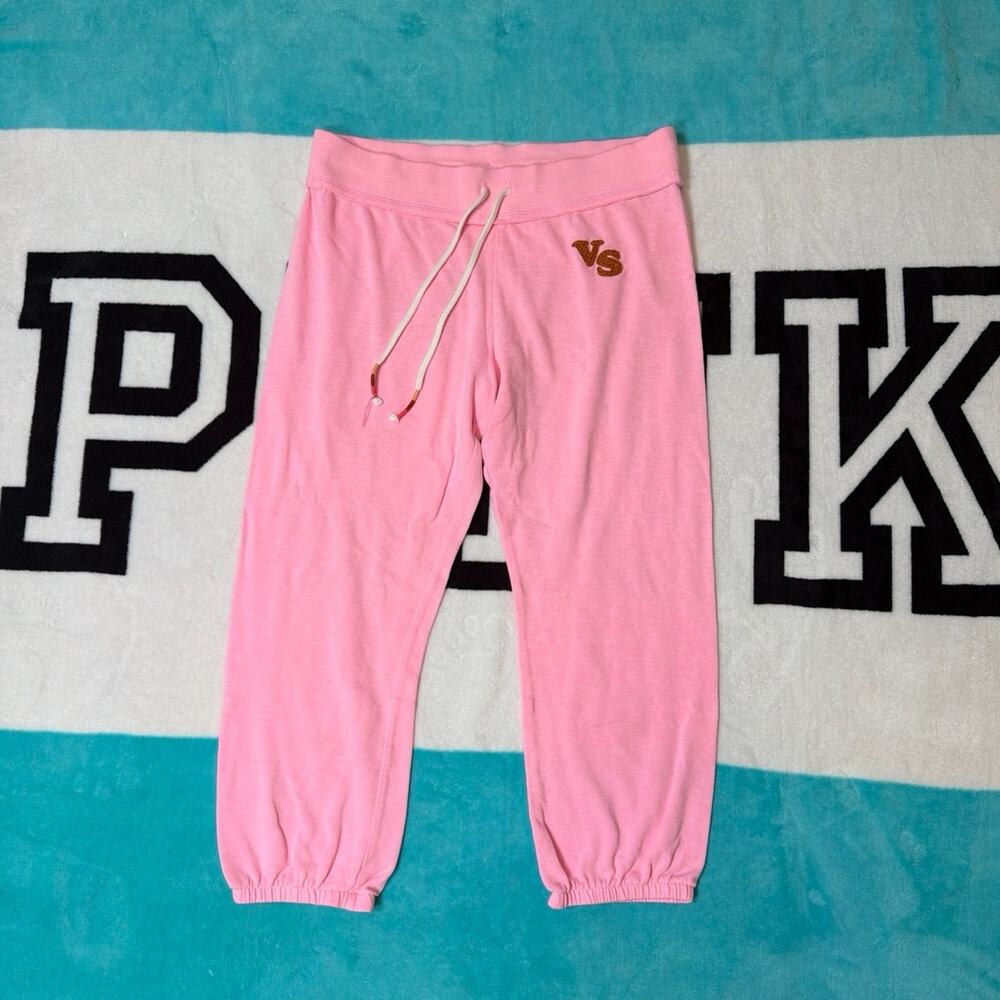Victoria's Secret PINK Vintage Y2K Cropped Capri Sweatpants Pink Size Small